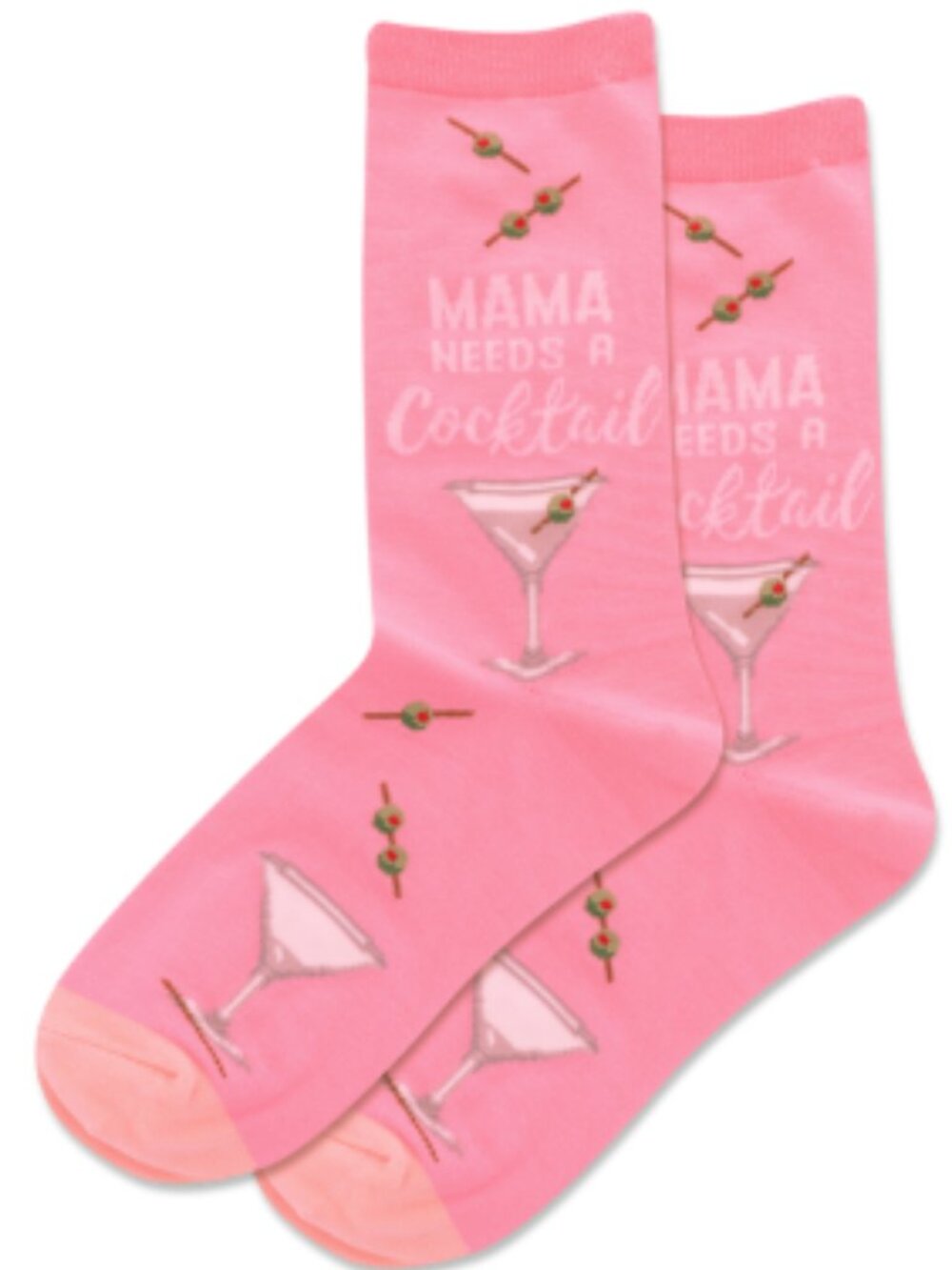 Women's HOTSOX Crew Socks NWT | Mama Needs a Cocktail Socks